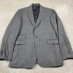Joseph Abboud Sport Coat Mens 42 Long Gray Herringbone Wool Blend Elbow Patches